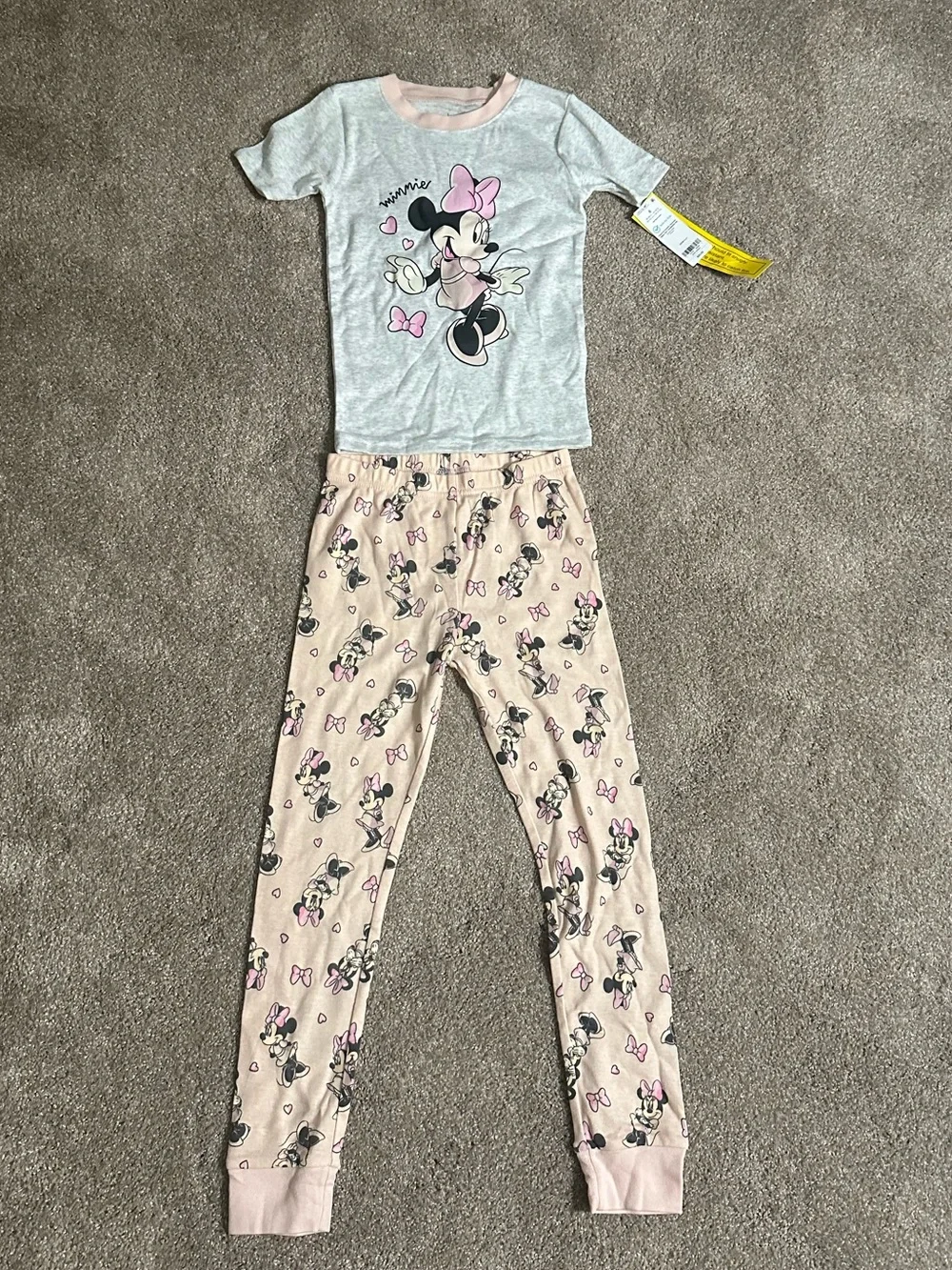 Carter's Pink & Gray Minnie Mouse Pajama Set